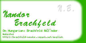 nandor brachfeld business card